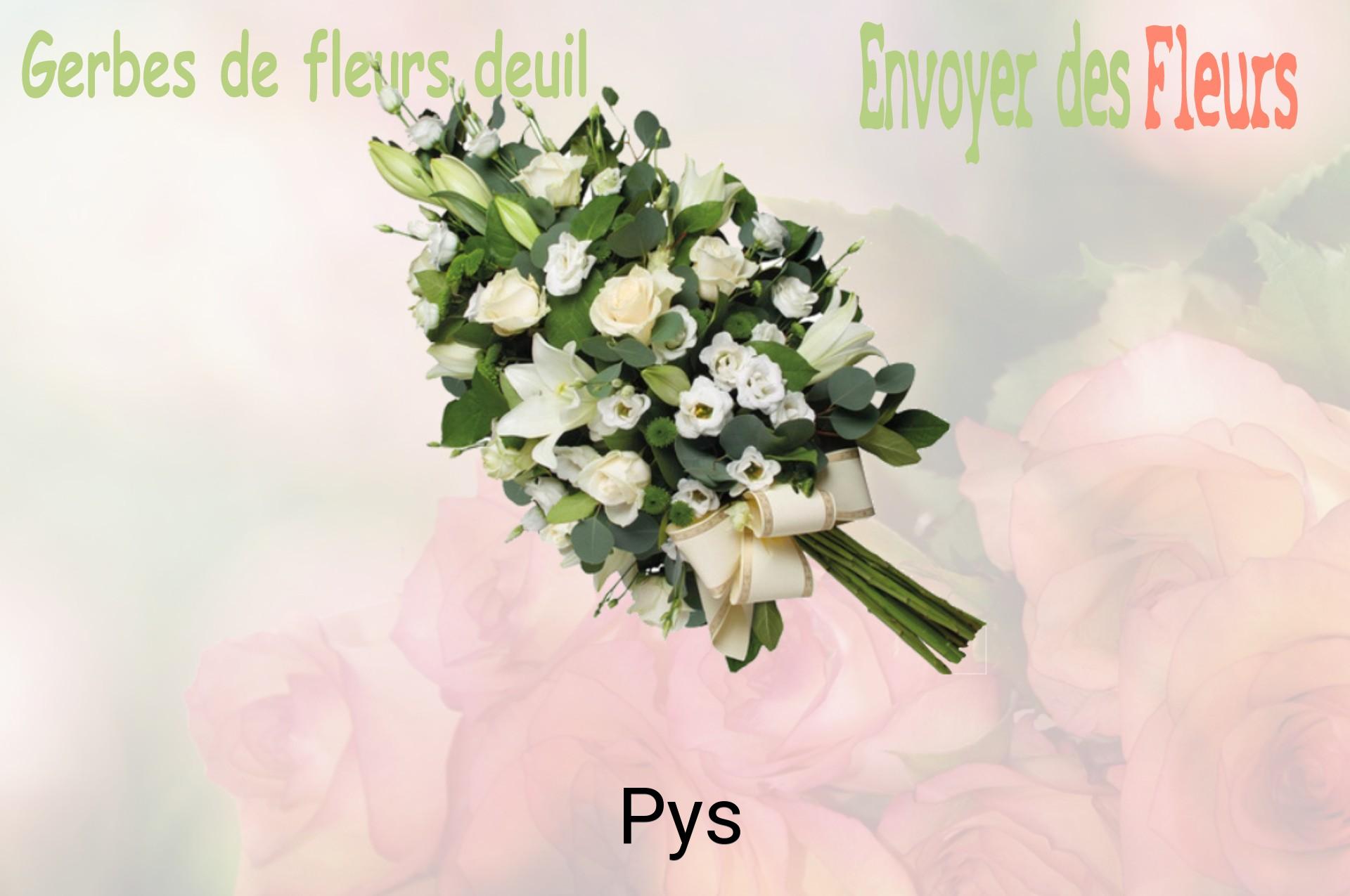 Gerbe de fleurs de deuil livrée à Pys
